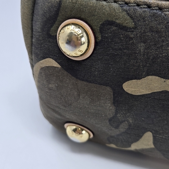 MICHAEL KORS CAMOUFLAGE SHOULDER BAG PURSE CAMO SOFT LEATHER GOLD INTERIOR WOMEN - Picture 11 of 16